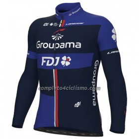 Maglia 2023 Groupama FDJ Manica Lunga Nero Blu